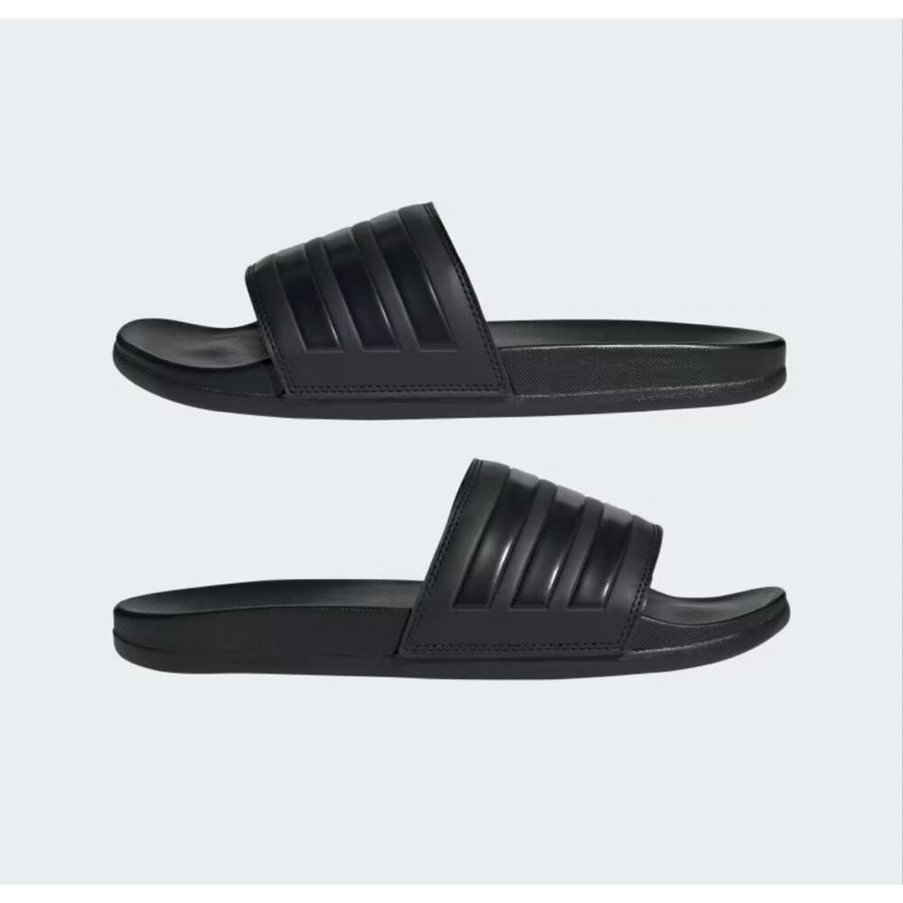 Adidas Size 7 Black Women's Slide On Athletic Sandal Black Open Toe
